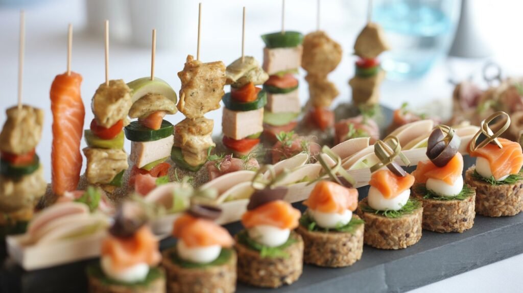 Kleine Spieße & Canapés mit regionalem Bezug