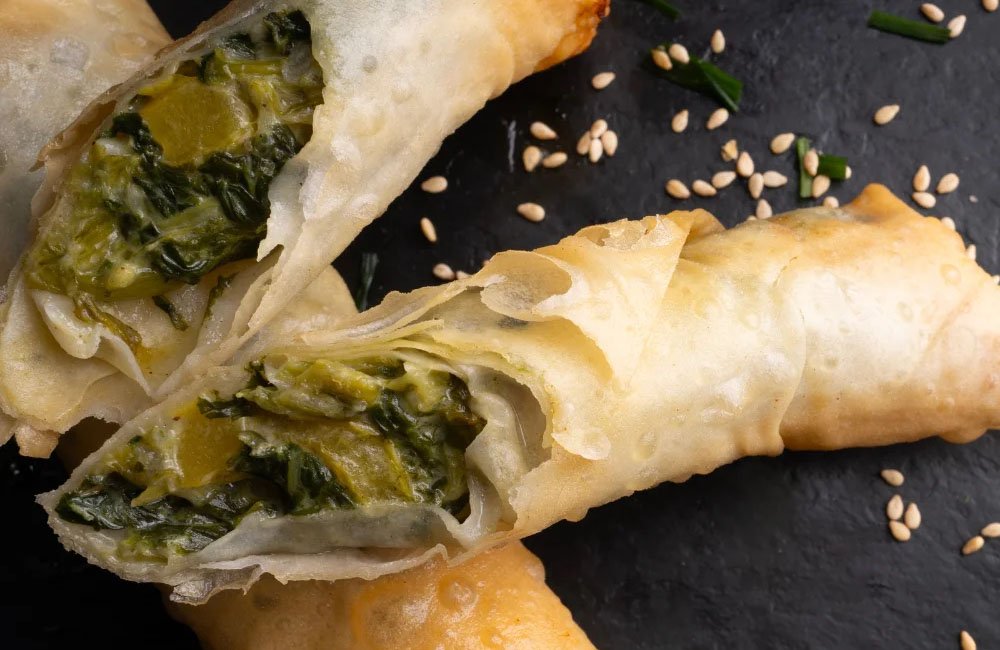 Blätterteigröllchen mit Spinat