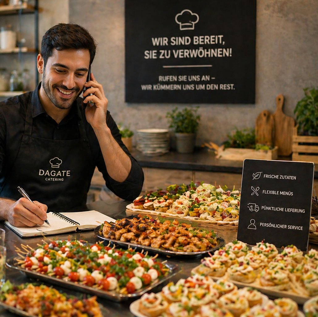 Catering staff taking phone order