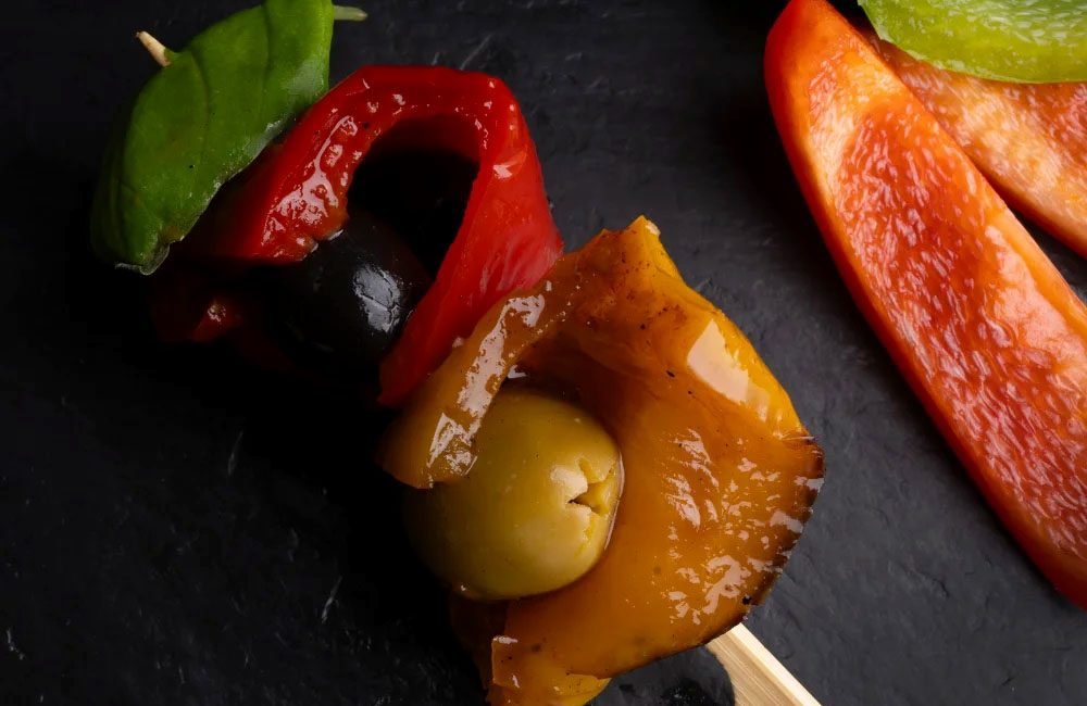 Paprika Oliven Spieße